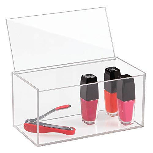 iDesign Porta trucchi, Make up organizer di media grandezza per smalti, rossetti e simili, Porta cosmetici impilabile in plastica senza BPA, trasparente iDesign Porta trucchi, Make up organizer di media grandezza per smalti, rossetti e simili, Porta cosmetici impilabile in plastica senza BPA, trasparente