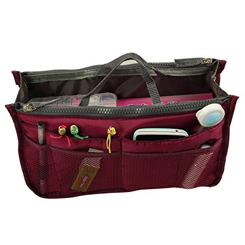 yihengya Yihya Donne Travel Organizer Bag Viaggiare Organizzatore Sacchetto Borsa Pouch con Doppia Zip Fodera Inserire Tasche Multiple Tidy Cosmetici Pouch Borsa - (Vino rosso) yihengya Yihya Donne Travel Organizer Bag Viaggiare Organizzatore Sacchetto Borsa Pouch con Doppia Zip Fodera Inserire Tasche Multiple Tidy Cosmetici Pouch Borsa - (Vino rosso)