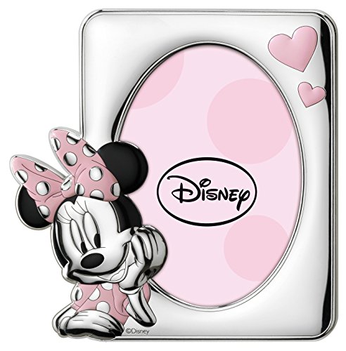 Disney Baby - Minnie Mouse - Cornice Porta Foto da Tavolo in Argento per Neonato e Bambina
