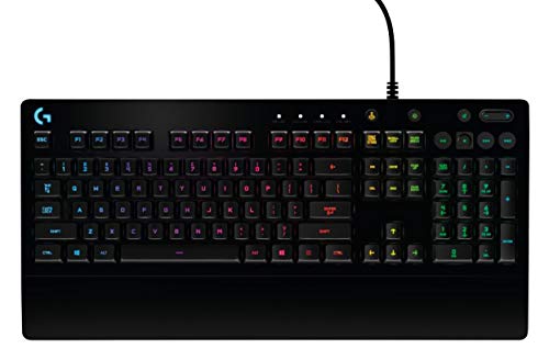 Logitech G213 Prodigy Tastiera Gaming Cablata, LIGHTSYNC RGB, Tasti Retroilluminati, Resistente agli Schizzi, Tasti Personalizzabili, Controlli Dedicati Multimediali, QWERTY US Layout, Nero