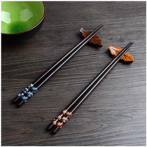 2 coppie bacchette giapponesi chopsticks naturali di ecologico in legno in contenitore di regalo nobile