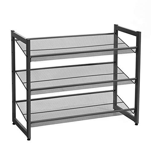 SONGMICS Scarpiera Armadio Metallico a 3 Ripiani ad Inclinazione Regolabile Impilabile con Ripiani Piegati per Evitare la Caduta 74 x 30,7 x 62,8 cm Nero LMR03B SONGMICS Scarpiera Armadio Metallico a 3 Ripiani ad Inclinazione Regolabile Impilabile con Ripiani Piegati per Evitare la Caduta 74 x 30,7 x 62,8 cm Nero LMR03B