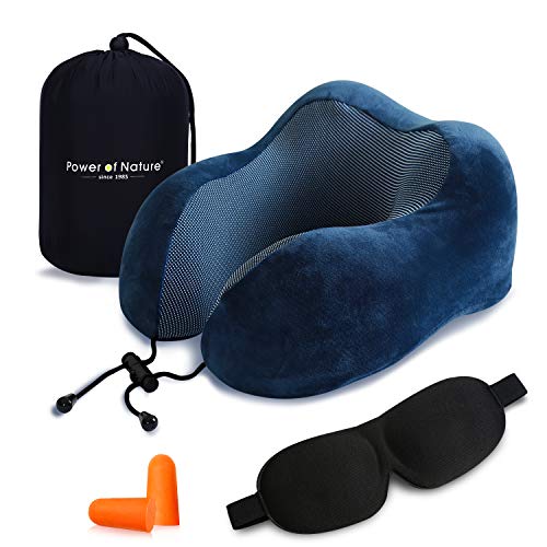 Cuscino da viaggio memory foam â€“ The Best a forma di U collo cuscino con 360 Head & tridimensionale pieno supporto cervicale collo cuscino da viaggio perfetto per aereo auto & home use (Blu Scuro)