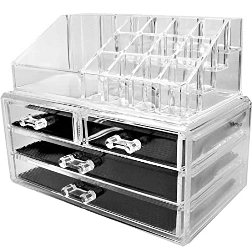BOX PORTATRUCCO ORGANIZER PORTAGIOIE COSMETICI TRUCCO 4 CASSETTI IN ACRILICO BOX PORTATRUCCO ORGANIZER PORTAGIOIE COSMETICI TRUCCO 4 CASSETTI IN ACRILICO