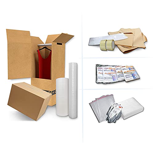 IMBALLAGGI 2000 - Kit Trasloco Appartamento 80mq - Contiene Scatoloni, Nastri da Imballo, Fogli Carta, Rotoli Pluriball, Sacco Materasso Matrimoniale e Singolo, Buste Porta Abiti IMBALLAGGI 2000 - Kit Trasloco Appartamento 80mq - Contiene Scatoloni, Nastri da Imballo, Fogli Carta, Rotoli Pluriball, Sacco Materasso Matrimoniale e Singolo, Buste Porta Abiti