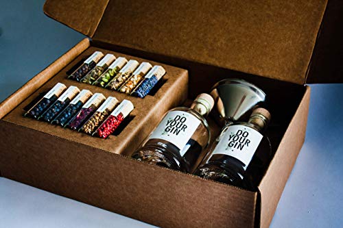 DO YOUR GIN - Set completo per il tuo Gin | Gin fai da te | 12 Spezie naturali di alta qualitaÌ€ in bellissime fialette di vetro | Regalo perfetto per uomini e donne | Kit Gin