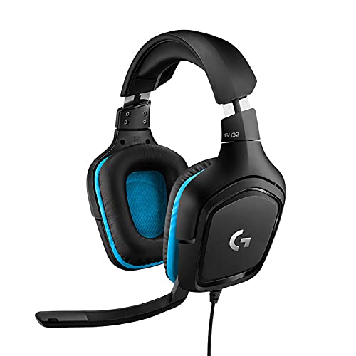 Logitech G432 Cuffie Gaming Cablate, Audio Surround 7.1, DTS: x 2.0, Driver 50 mm, â€ŽJack USB 3.5 mm, Microfono Flip-to-Mute, Leggere, PC/Mac/Xbox One/PS4/Nintendo â€ŽSwitch, Nero/Blu