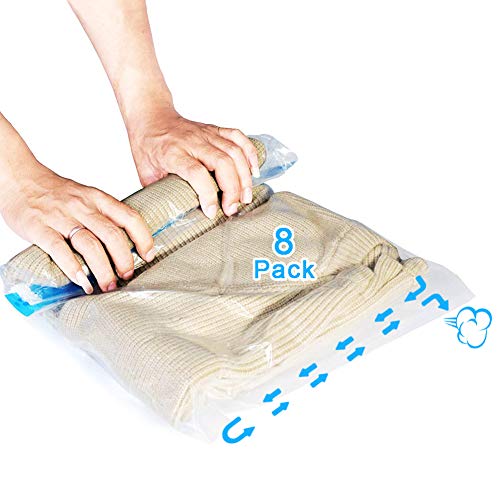 AOBETAK Sacchetti Sottovuoto per Vestiti da Viaggio,8 PZ Sacchi Buste Sottovuoto Riutilizzabili Salvaspazio,Senza Aspirapolvere o Pompa,4 medie (40x60cm)+4 grandi(50x70cm) vaccum storage bag AOBETAK Sacchetti Sottovuoto per Vestiti da Viaggio,8 PZ Sacchi Buste Sottovuoto Riutilizzabili Salvaspazio,Senza Aspirapolvere o Pompa,4 medie (40x60cm)+4 grandi(50x70cm) vaccum storage bag