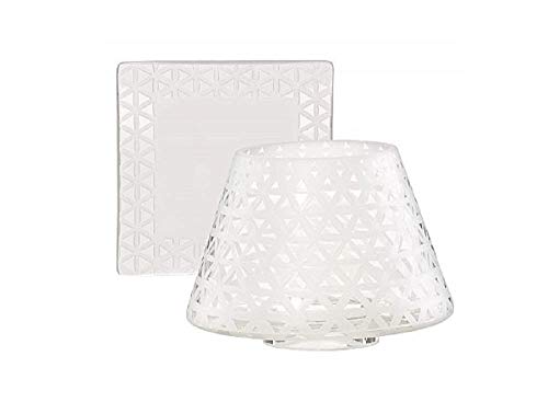 Yankee Candle Belmont - Piccola ombra e vassoio, Vetro sabbiato, Bianco