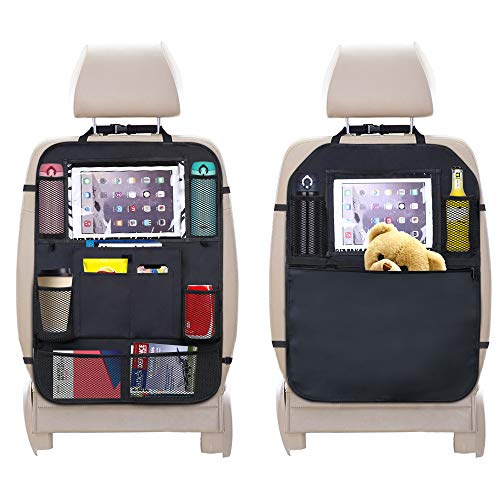 URAQT 2 Pezzi Organizzatore Sedile Posteriore Auto Proteggi Impermeabile con Multi-Tasca, Protezione Sedile Auto Bambiniatore Sedile Posteriore, Proteggi Sedile per Auto per Bambini, Lungo viaggio