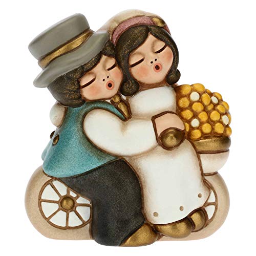 THUN - Coppia Sposini Sportivi su Bicicletta - Bomboniere Matrimonio - Linea Cerimonia - Formato Piccolo - Ceramica - 6,3 x 3,8 x 7 h cm