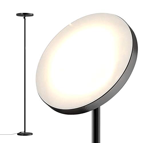 dodocool 30W Lampada da Terra, 2800K-7000 K,4 Temperatura coloreRegolabile,PuÃ² Essere Cronometrato,Lampade da Terra LED con Angolo Regolabile,Interruttore Touch,Camera da Letto/Studio/Lettura
