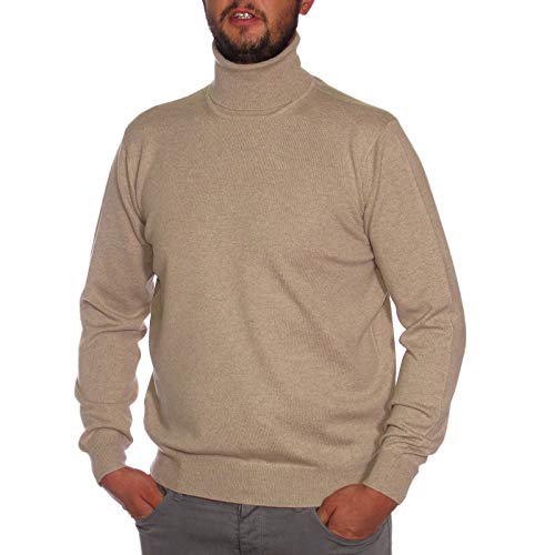 Duemme Maglieria Cashmere - Uomo, Pullover, Maglione, Maglia, 100% Cashmere, Collo Alto, vestibilitÃ  Classica (Noce, 48)