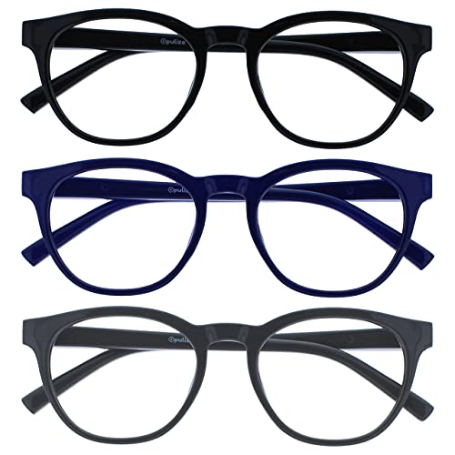 Opulize Blu 3 Pacco Blocco Luce Blu Occhiali Da Lettura Nero Blu Grigio Computer Anti Riflesso Uomo Donna BBB5-137 +3,00 Opulize Blu 3 Pacco Blocco Luce Blu Occhiali Da Lettura Nero Blu Grigio Computer Anti Riflesso Uomo Donna BBB5-137 +3,00