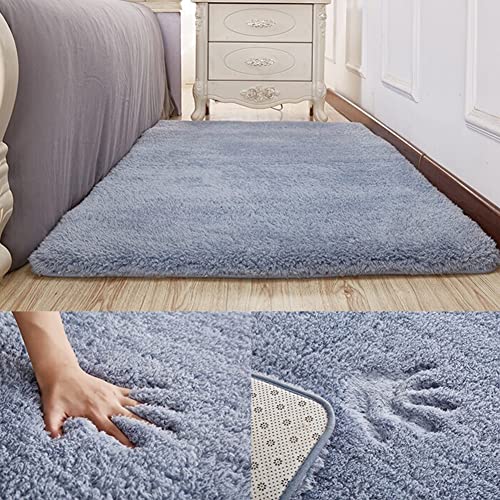 Swsen Tappeto Lungo Shaggy - Tappeti Camera da Letto Moderni per Soggiorno Home Room Décor - in Colori e Dimensioni, Dimensioni: 50 x 80 cm, Colore: Grigioblu Swsen Tappeto Lungo Shaggy - Tappeti Camera da Letto Moderni per Soggiorno Home Room Décor - in Colori e Dimensioni, Dimensioni: 50 x 80 cm, Colore: Grigioblu