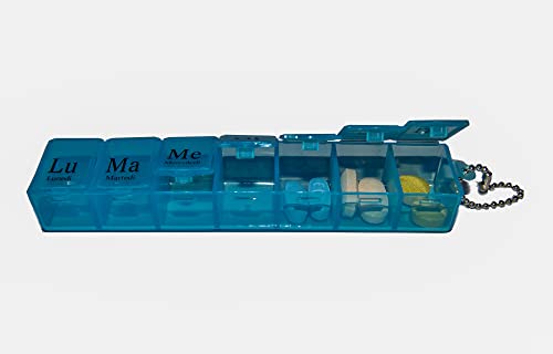 Porta Pillole Settimanale a 7 Scomparti Tascabile troverai un valido compagno di Viaggio per la tua Terapia Organizzata (Blu)
