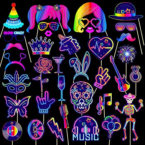 YGCHEN Photo Booth Glow Photobooth Accessori Photo Booth Props Neon Compleanno Selfie Puntelli Fotografici Gadget Foto Props Accessori Glow Party Decorazioni (36 Pezzi) YGCHEN Photo Booth Glow Photobooth Accessori Photo Booth Props Neon Compleanno Selfie Puntelli Fotografici Gadget Foto Props Accessori Glow Party Decorazioni (36 Pezzi)