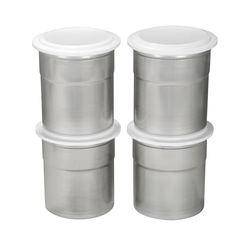 Generisch Pacojet - Set di 4 tazze con coperchio, in acciaio cromato e acciaio INOX Generisch Pacojet - Set di 4 tazze con coperchio, in acciaio cromato e acciaio INOX
